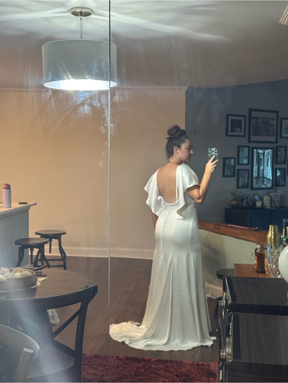 Jenny Yoo Beale Ivory V-Neck Flutter Sleeve Wedding Dress - Picture 4 of 5